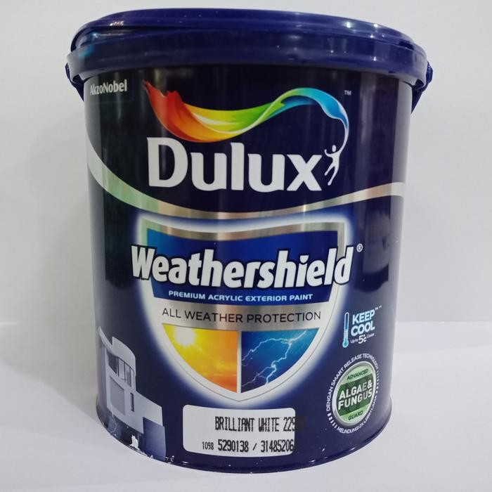 CAT TEMBOK EXTERIOR DULUX WEATHERSHIELD BRILLIANT WHITE 20LTR