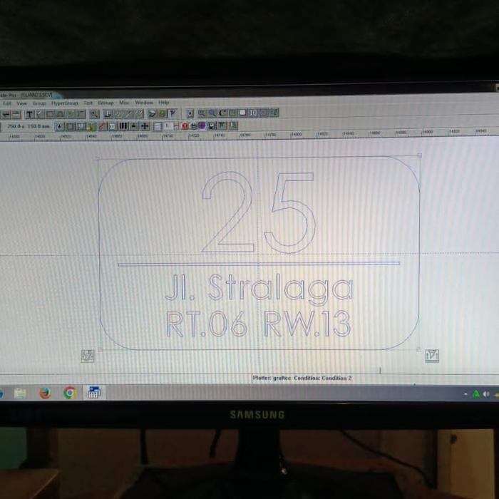 NOMOR RUMAH STAINLESS STEEL ETHCING 15X25 CM