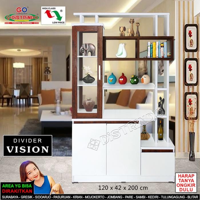 BUFET SKETSEL DIVIDER PENYEKAT RUANG KUALITAS HALUS MEWAH PUTIH