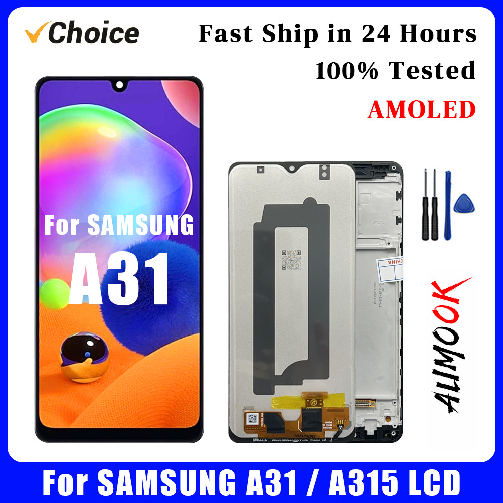 For Samsung A31 Amoled Display Touch Screen Digiziter Assembly Pantalla For Samsung A315 With Frame