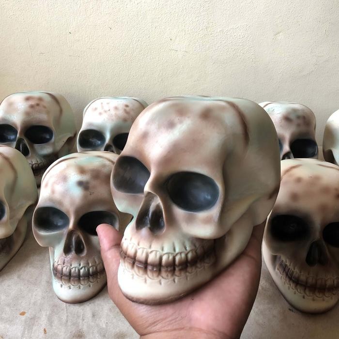 Ready Patung Tengkorak Patung Tengkorak / Hiasan Aquarium Tengkorak Kepala