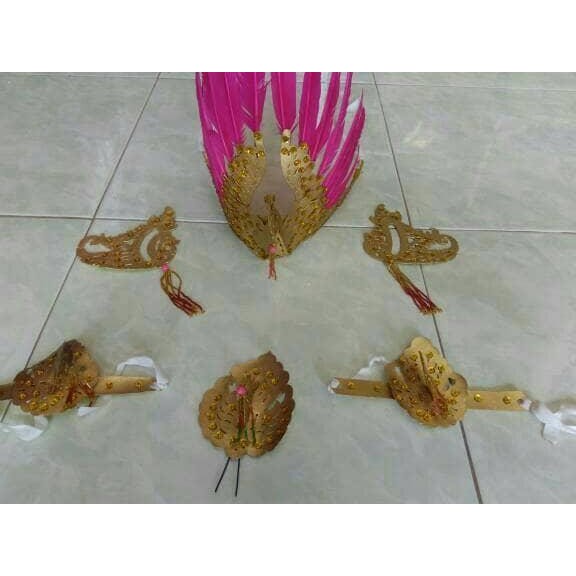 Ready Kostum Halloween Topi Tari Merak Hiasan Kepala Tari Merak Komplit