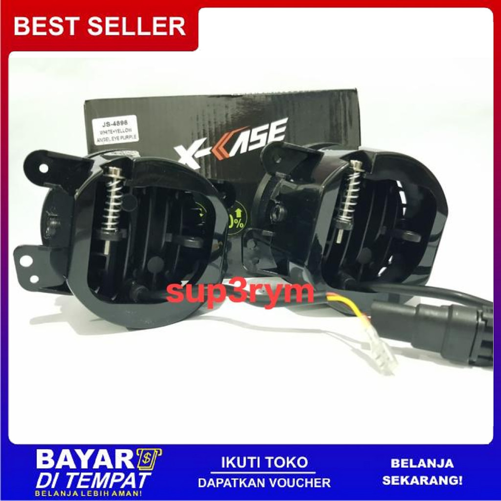FREE ONGKIR LAMPU FOGLAMP LED DAYMAKER 3.5 INCH 8D LED ANGEL AYE RING SENJA FOG LAMP HI LO JAUH