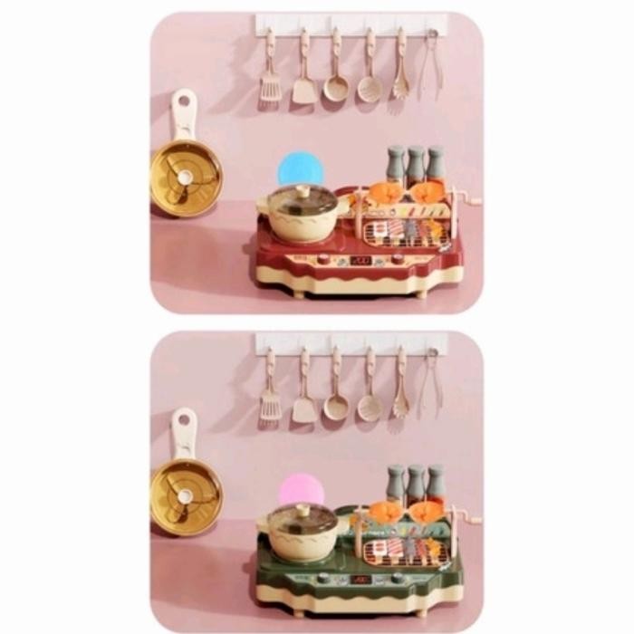 Mainan Edukasi Anak Kitchen Set Bbq Bisa Keluar Asap Ada Lampu & Suara
