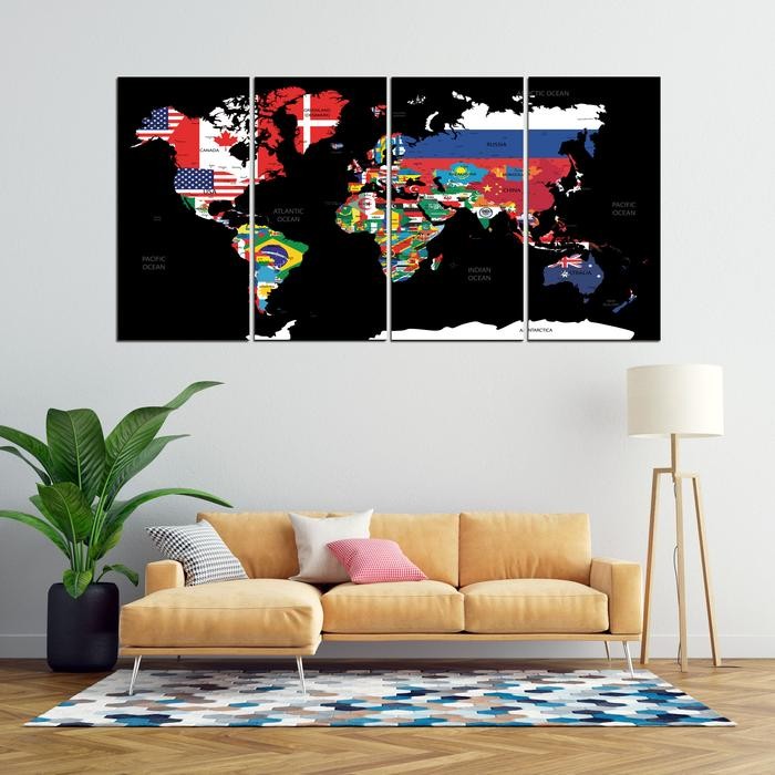 

TERBARU! Hiasan Dinding 120x60cm Peta Dunia Isi 4pcs Jumbo