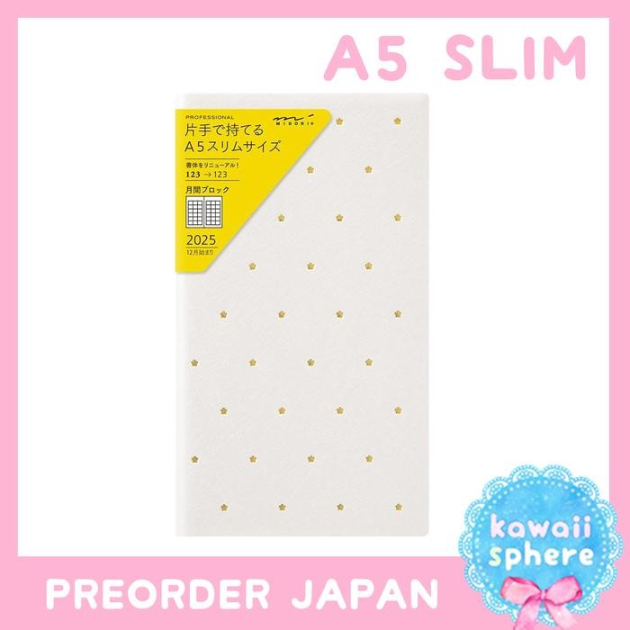 

Midori Professional Diary 2025 A5 Slim Monthly Floral Pattern Planner 2025 Midori Preorder Handcarry