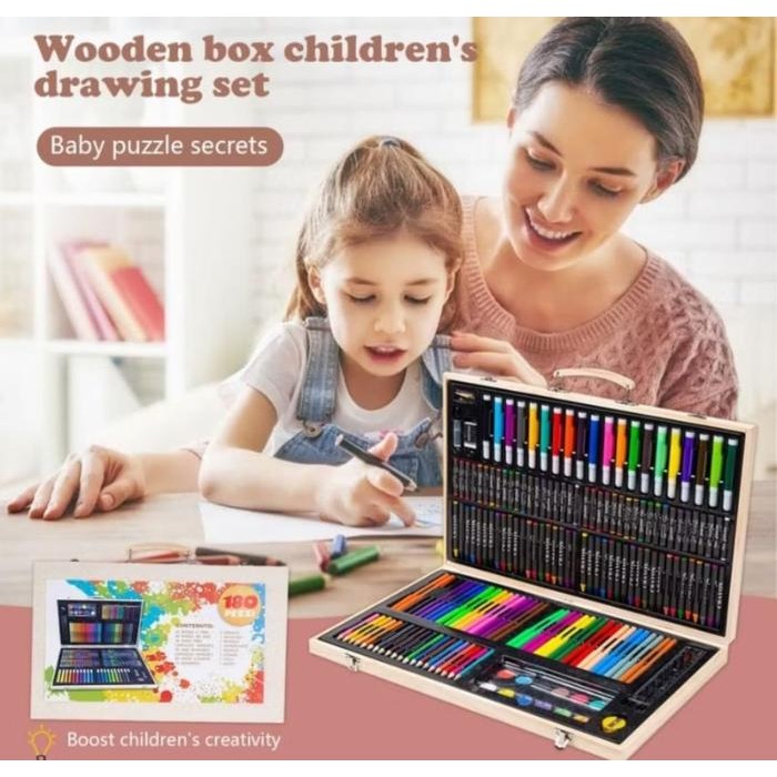 

180 PCS CRAYON SET ART SET ISI 180 PCS PENSIL WARNA SET ANAK CRAYON FUL