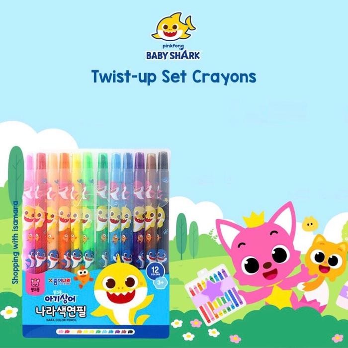

Pinkfong Baby Shark Twist up Set Crayon / Krayon / Pensil warna