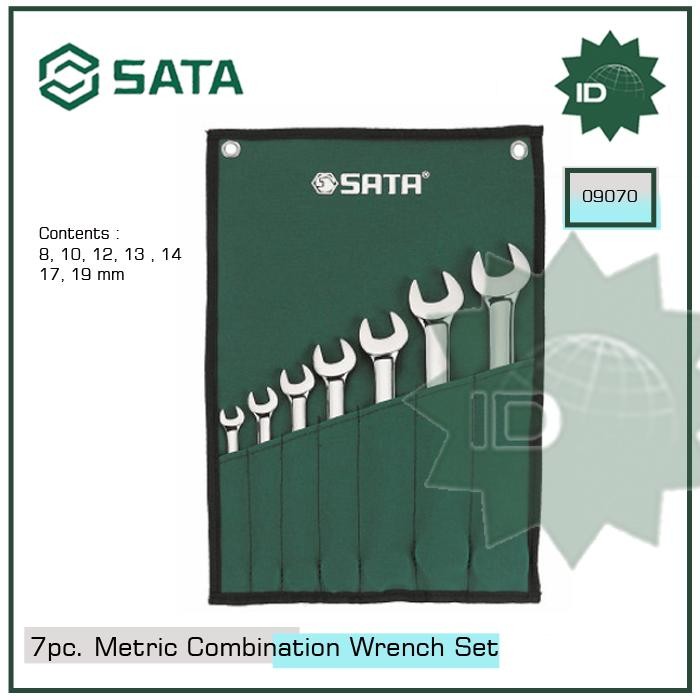 Kunci Ring Pas SET 7 Pcs METRIC 09070 Combination Wrench SATA TOOLS