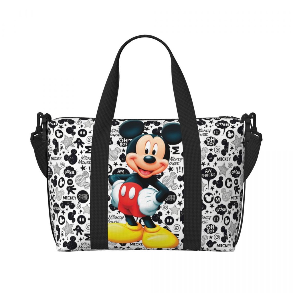 Sale Custom Large Mickey Mouse Tote Bag for Women Fashion Cartoon Shopper Shoulder Gym Beach Travel