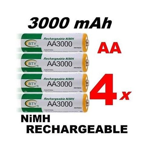 [Expert] PAKET BATERAI BTY AA 3000 Mah RECHARGEABLE 1,2V + QUICK SMART CHARGER