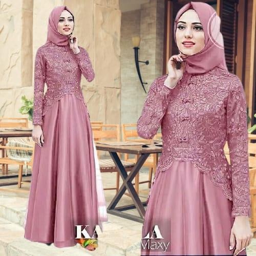 Gamis Gamis Brukat Kaella Maxy Gamis Warna Lilac Dress Panjang Kebaya