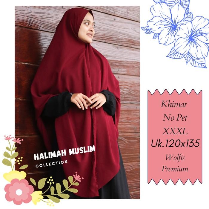 KHIMAR HIJAB JUMBO WOLFIS NON PET XXXL muslim syari