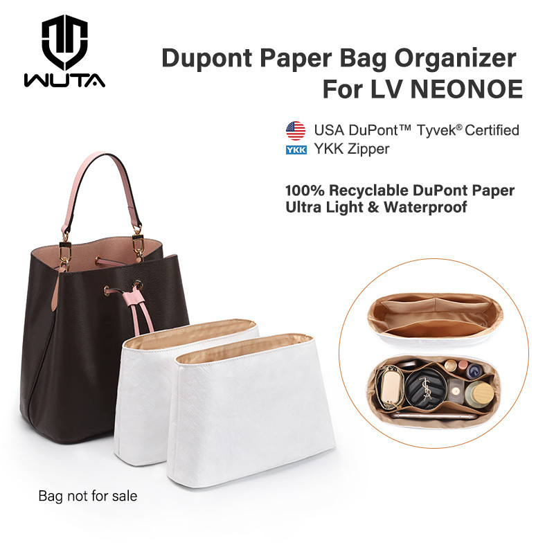 WUTA Dupont Paper Inner Bag For LV NeoNoe MM Handbag Insert Storage Bags Drawstring Liner Bag