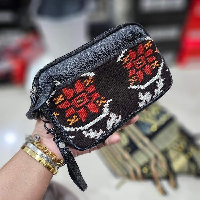 DOMPET WANITA ETNIK TENUN NTT KULIT ASLI