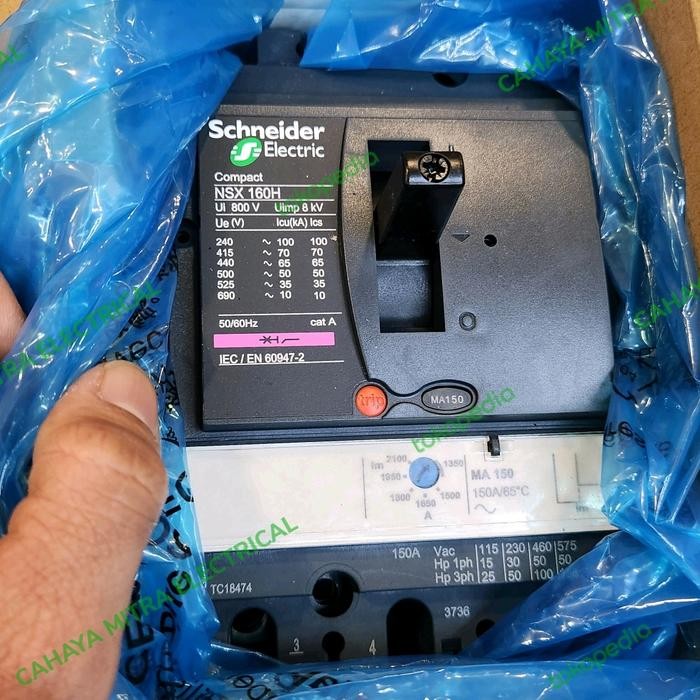 Banyak Dicari Schneider Mccb Nsx160H 3P Ma150 / Ma150A - Micrologic 150Ma Original