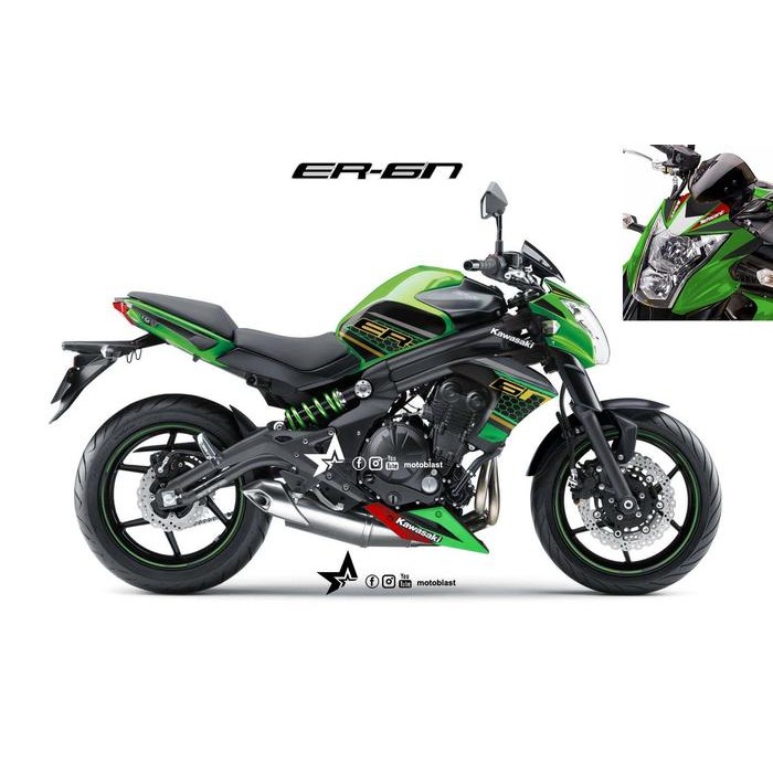 Decal Stiker Kawasaki Er6N Krt Non Fullbody Autocut Tinggal Tempel