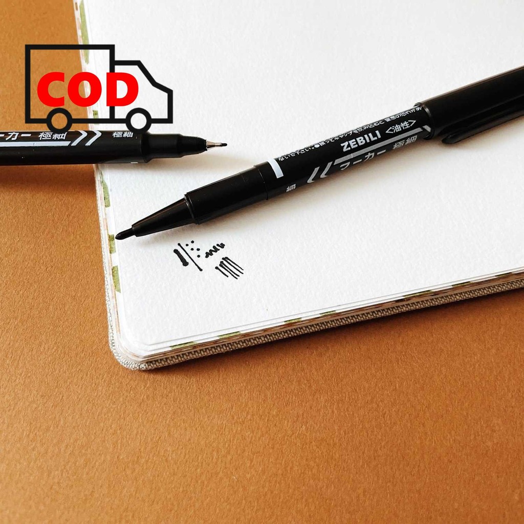 

Spidol Permanen Dual Head Marker Waterproof 0.5 1mm untuk Kertas Kayu Metal DIY Marker