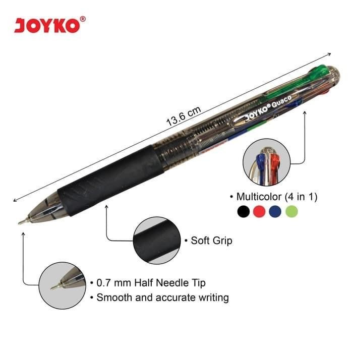 

PULPEN JOYKO BP-213 QUACO 0.7MM 4 WARNA (PER LUSIN)