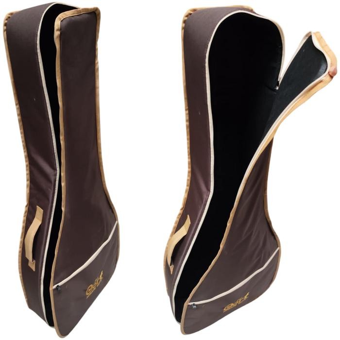 Tas Gitar Akustik Cort SIze Jumbo Warna Coklat Anti Air Busa Tebal Ransel dan Jinjing