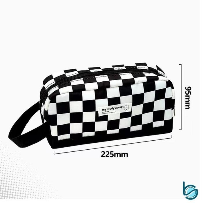 

Tempat Pensil Kotak Hitam Putih/Pouch/Kotak Pensil - Best Stationary