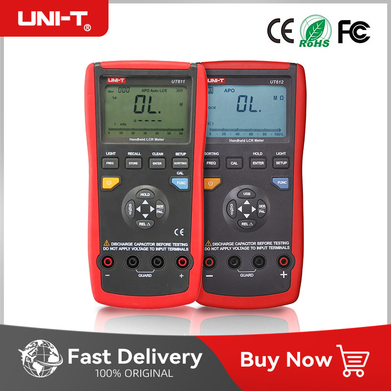 New UNI-T UT611 UT612 Inductance Capacitance Resistance Meter Auto Range LCR Meter With LCD Backligh