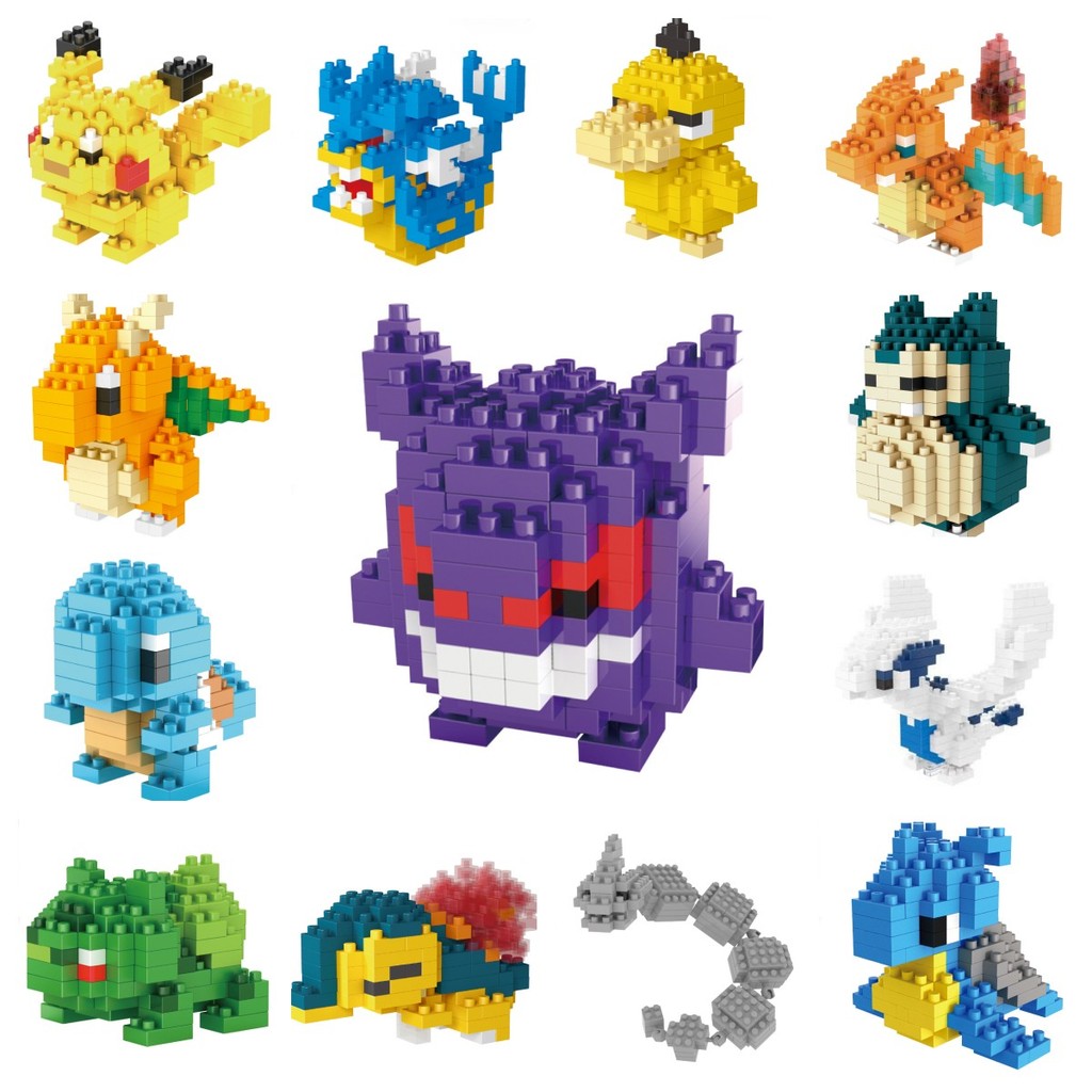 Pokemon Small Blocks Nanoblock Charizard Kyogre Groudon Rayquaza Model Education Graphics Toys for