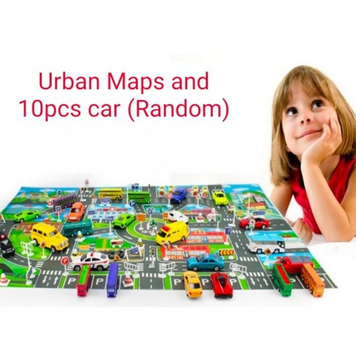 

TERLARIS! Mainan Anak Peta Perkotaan ~ URBAN MAPS include 10pcs CAR mobil random