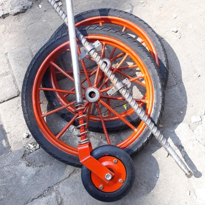 RODA GEROBAK DORONG Ruji Besi 6kecil dan Roda Gletrek Roda Kastor Ban