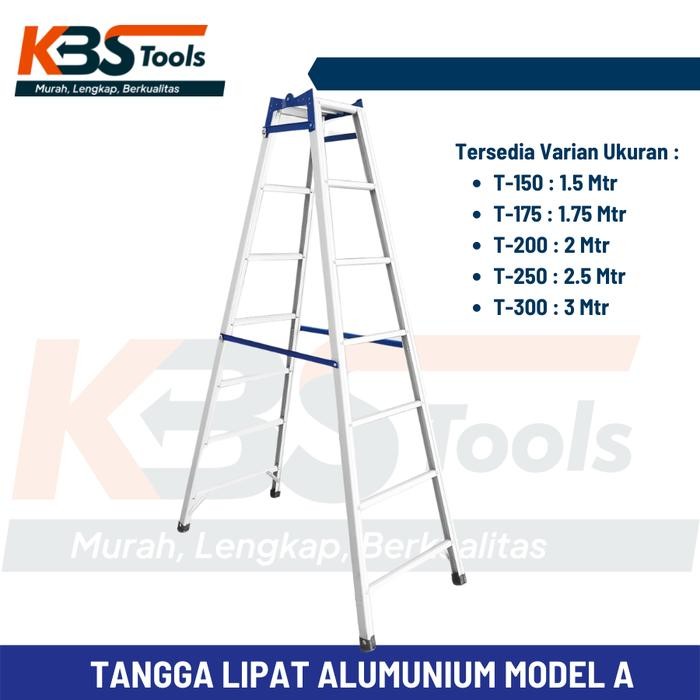 Tangga Lipat Aluminium 1,5 Meter - Tangga 5 Step High Quality