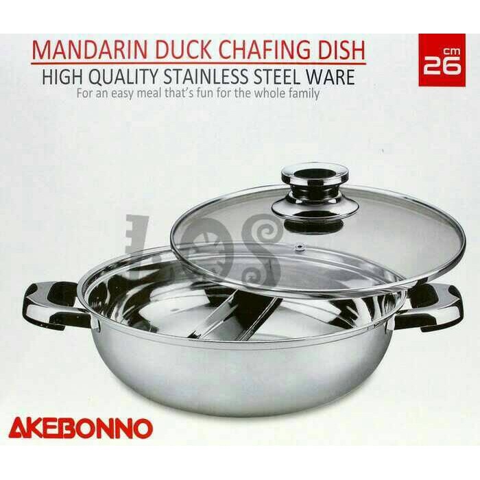 Panci 2 Sekat Mangkok Suki Sukiyaki Shabu Shabu Panci Rebus Stainless Gratisongkir