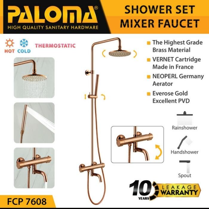 Termurah Paloma Fcp 7608 Shower Set Paloma Callista Rose Gold Keran Mandi