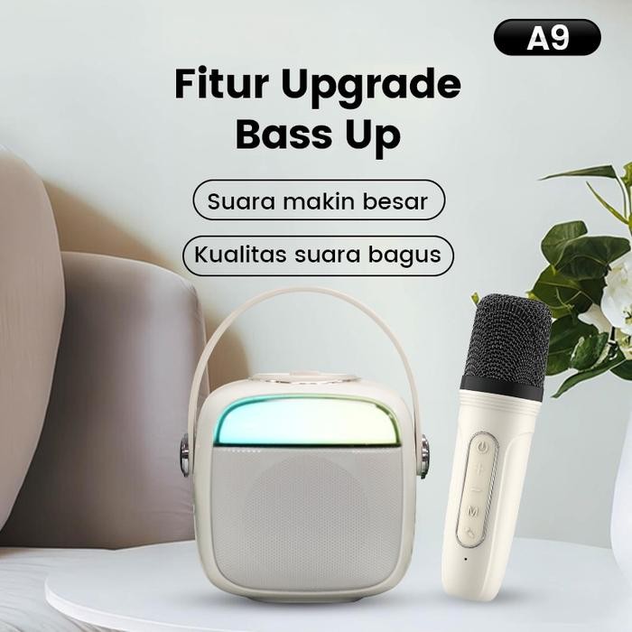 ACOME A9 Speaker Bluetooth Plus Mic Set Karaoke Wireless Mini RGB Speaker With Voice Changer -