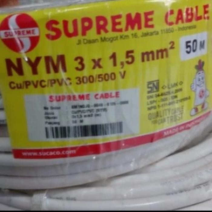 kabel Listrik nym 3x1.5 3x1.5 supreme 50m 50 meter / kabel nym 3x1.5 mm supreme 50 m
