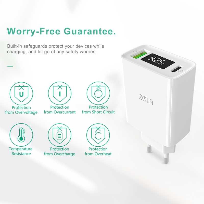 Zola Charger Turbo Max Gen2 Qc 3.0 & Pd For Ipad Pro & Macbook Max 30W Viral Fyp
