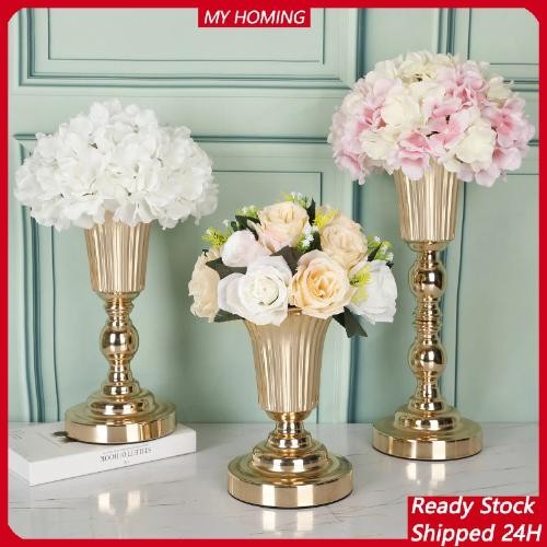 Alat peraga pernikahan rangkaian bunga seni besi Mewah emas vas bunga rumah vas desktop kerajinan