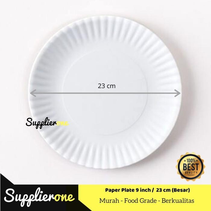 Piring Kertas / Paper Plate / Piring Kertas Putih / Piring Kertas Besar