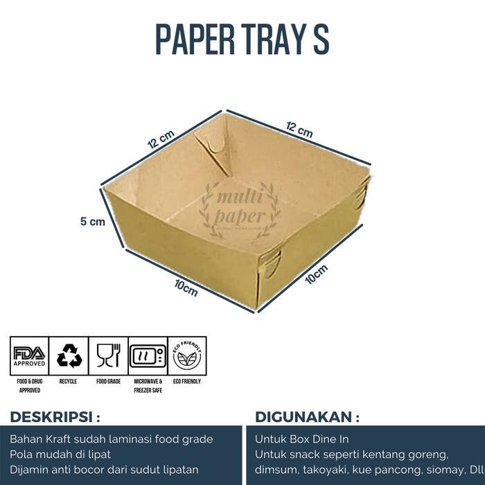 Piring Kertas Tray S / Paper Tray Food S / Tray Paper S / Mangkuk