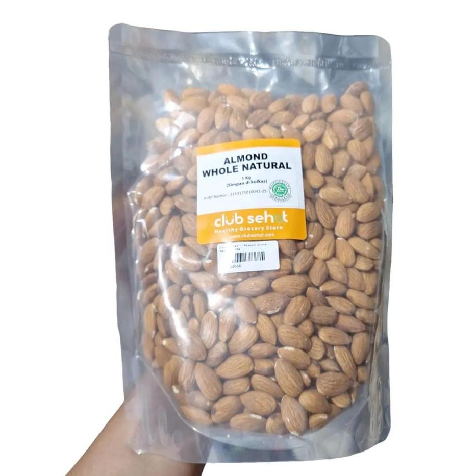 

Club Sehat Almond Whole Natural 1Kg Food Snack Kering Cemilan Makanan