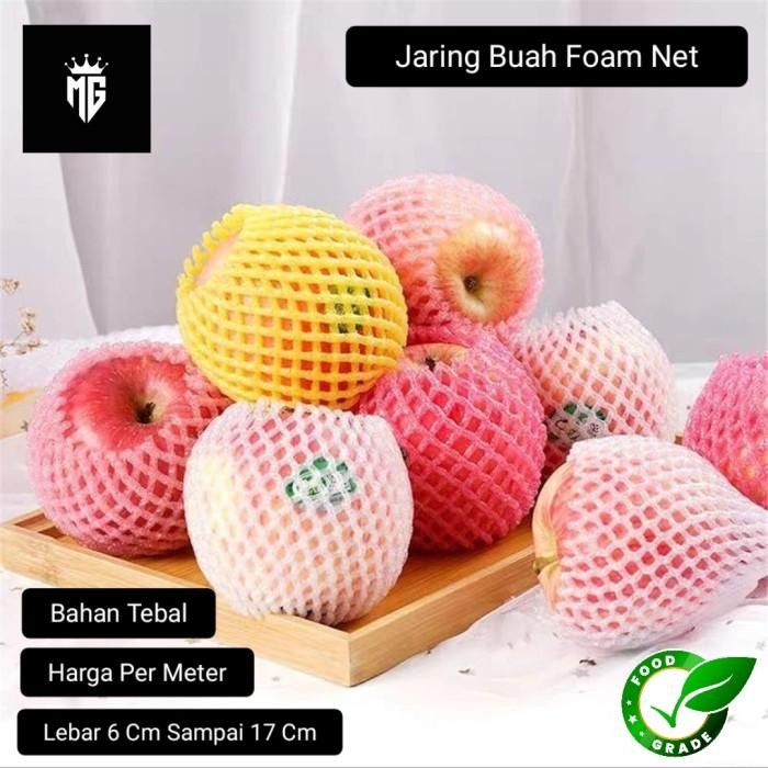 (Expert) Jaring Buah Foam Net Busa Warna Polynet Pembungkus Apel Jeruk Pir