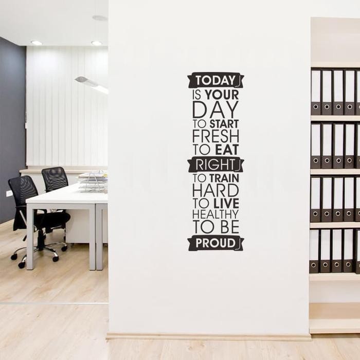 Cutting Stiker Dinding Pintu dan Kaca Quotes Motivasi Hidup Today Is Your Day - Bahan Plastik Vinyl