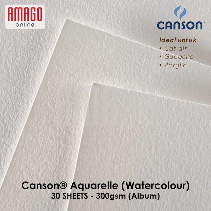 

CANSON XL - AQUARELLE - 30 SHEETS - A4 - 300G (ALBUM) - 400039170 KODE 899