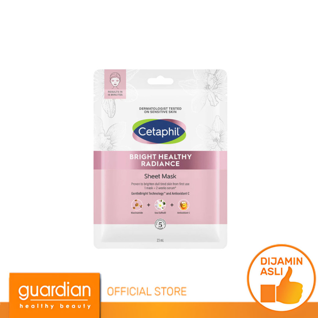 Cetaphil Bright Healthy Radiance Sheet  Mask - Instant Radiance Mask Mencerahkan Kulit Kusam 23Ml