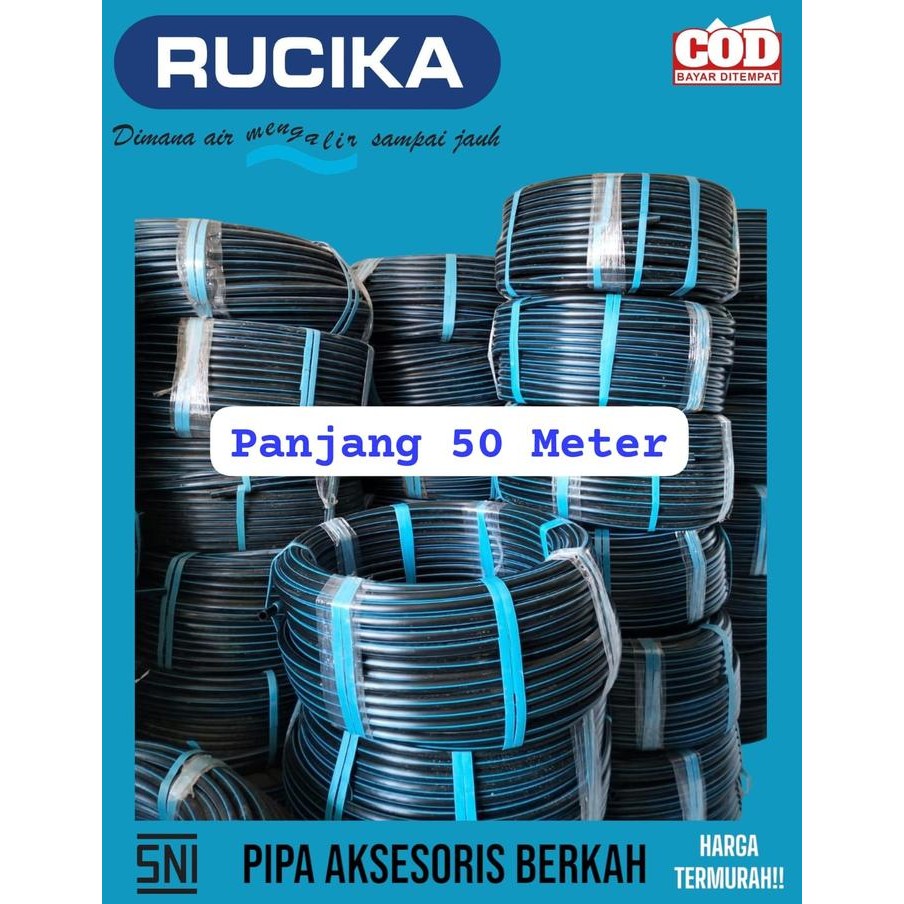 Selang HDPE Rucika 1/2 INCH PN 16 (Panjang 50meter)