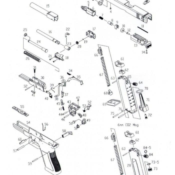Spring Sear KJ Works Part No 53 KP13f KP18c KP17 KP 19 All G Series