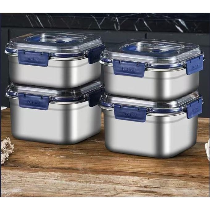 PREMIUM Kotak makan stainless steel anti tumpah / SUS 304 kotak makan stainless / Lunch box 1800ml