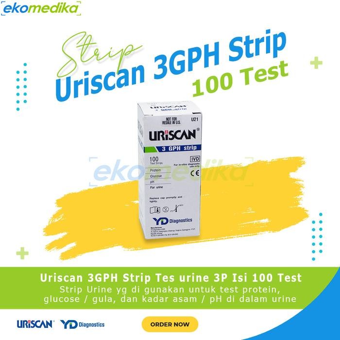 Strip Tes urine 3P (Protein, Glucose, pH) Uriscan 3GPH