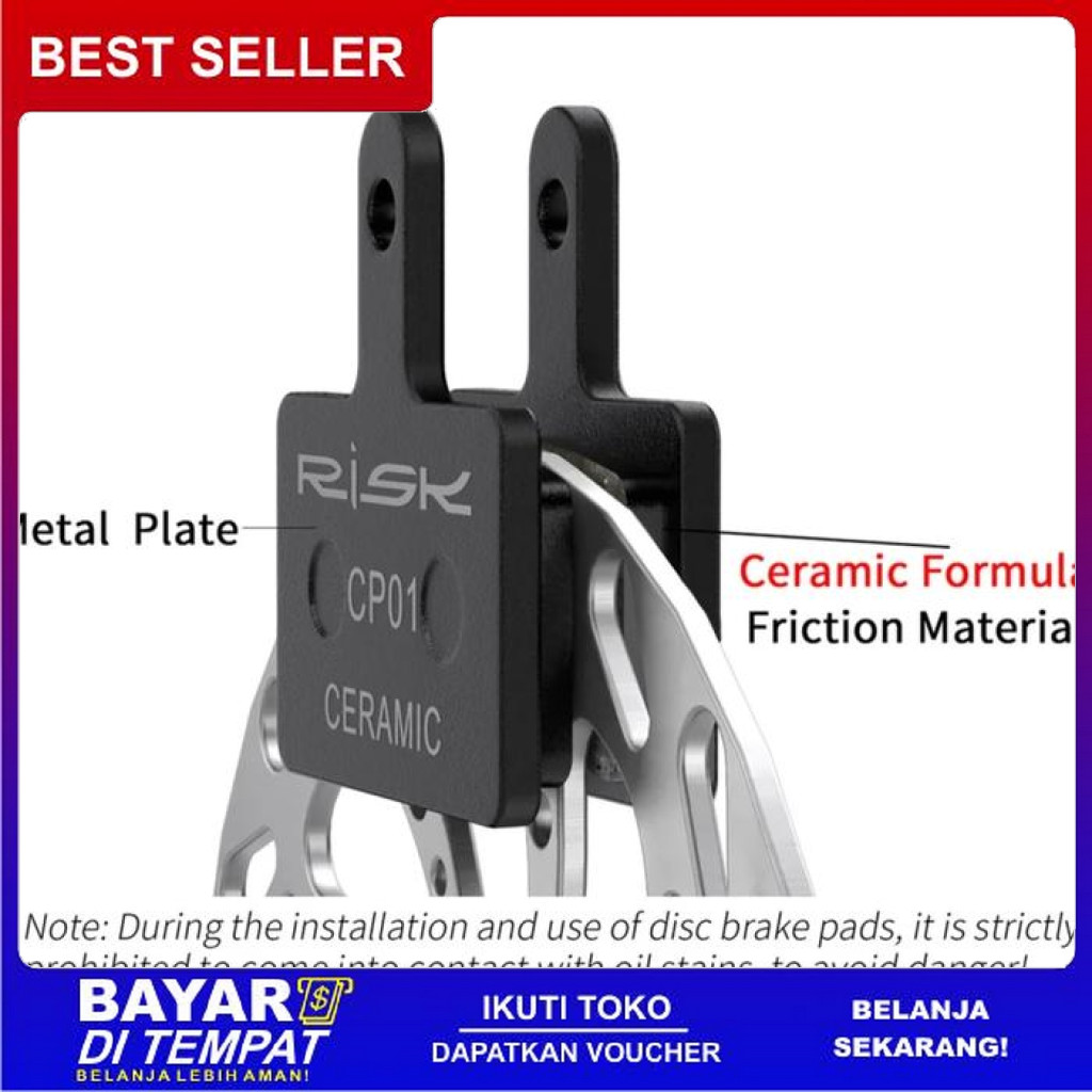 FREE ONGKIR RISK KAMPAS REM CERAMIC SEPEDA BRAKE PAD SHIMANO MT200 MT400 MT500 BISA COD