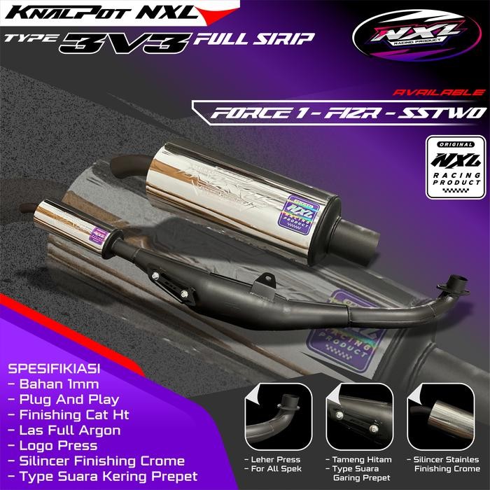 PREMIUM Knalpot F1zr F1z Force1standar racing 3v3 sirip by nxlracingproduct