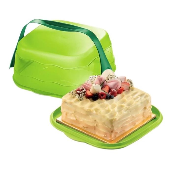 PREMIUM Wadah penyimpanan kue Tupperware cake Taker square
